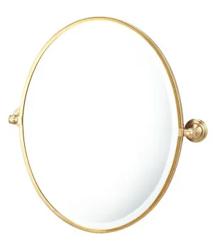 Turner Hastings Mayer Framed Pivot Oval Mirror Brushed Brass 538X620mm by Turner Hastings, a Mirrors for sale on Style Sourcebook