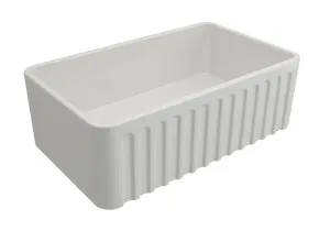 Turner Hastings Novi Ribbed Farmhouse Butler Sink With Overflow Matte White 765mm by Turner Hastings, a Basins for sale on Style Sourcebook