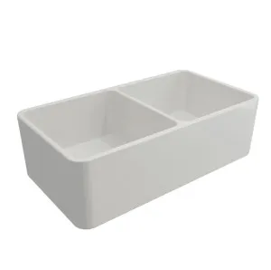 Turner Hastings Novi Farmhouse Double Bowl Butler Sink Gloss White 850mm by Turner Hastings, a Basins for sale on Style Sourcebook