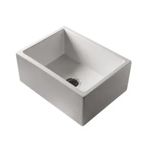 Turner Hastings Patri Flat Side Farmhouse Butler Sink Gloss White 600mm by Turner Hastings, a Basins for sale on Style Sourcebook