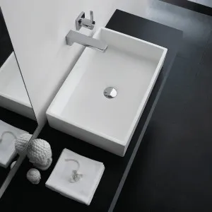 Gallaria Bianca Rectangular Above Counter Stone Basin White 565mm by Gallaria, a Basins for sale on Style Sourcebook