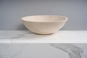 Gallaria Cina Round Above Counter Stone Basin Mocha 430mm by Gallaria, a Basins for sale on Style Sourcebook