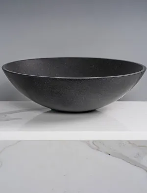 Gallaria Viteri Round Above Counter Stone Basin Shanxi Black 430mm by Gallaria, a Basins for sale on Style Sourcebook