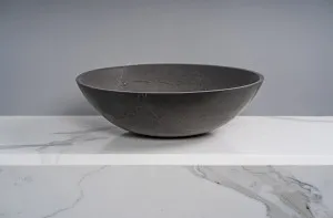 Gallaria Amate Round Above Counter Stone Basin Pietra Grey 430mm by Gallaria, a Basins for sale on Style Sourcebook