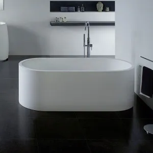 Gallaria Teramo Freestanding Stone Bathtub White 1800mm by Gallaria, a Bathtubs for sale on Style Sourcebook