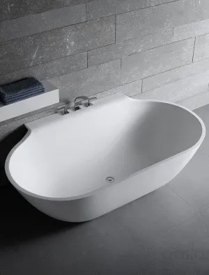 Gallaria Varese Back To Wall Stone Bathtub White 1715mm by Gallaria, a Bathtubs for sale on Style Sourcebook