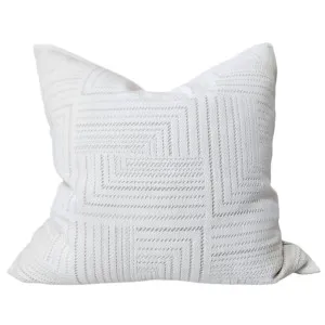 RESTOCK EARLY OF NOV - Maze Cushion 50cm Square - Off White by Macey & Moore, a Cushions, Decorative Pillows for sale on Style Sourcebook