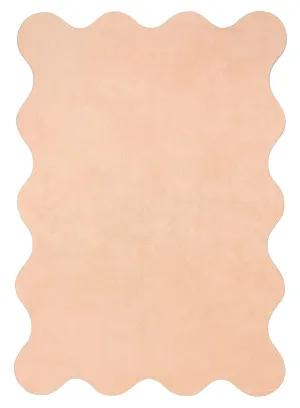 Robyn Peach Pink Scallop Washable Rug by Miss Amara, a Kids Rugs for sale on Style Sourcebook