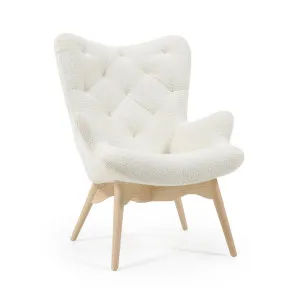 Kody armchair in bouclé, with solid beech wood legs by Kave Home, a Chairs for sale on Style Sourcebook