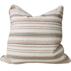 Sadie Striped Linen Cushion 55cm Square - Black | Apricot by Macey & Moore, a Cushions, Decorative Pillows for sale on Style Sourcebook