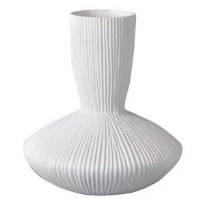 Aria Vase Round 27.5x30.5cm in White by OzDesignFurniture, a Vases & Jars for sale on Style Sourcebook