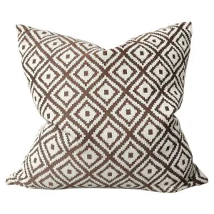 Gistel Cushion 50cm Square - Chocolate Brown Diamond Shape by Macey & Moore, a Cushions, Decorative Pillows for sale on Style Sourcebook