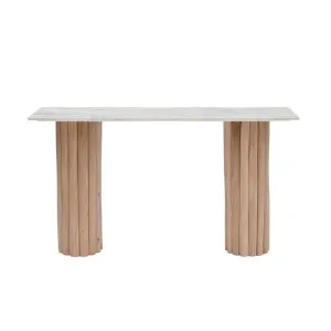 Hanno Console White Marble & Wood by James Lane, a Console Table for sale on Style Sourcebook