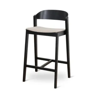 Davis Black Bar Stool - Grey Seat by Interior Secrets - AfterPay Available by Interior Secrets, a Bar Stools for sale on Style Sourcebook