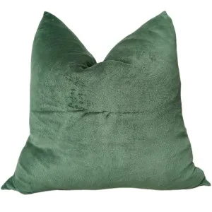 Fontainebleau Cotton Velvet & French Linen Two Sided Cushion 55cm Square - Emerald Green by Macey & Moore, a Throws for sale on Style Sourcebook