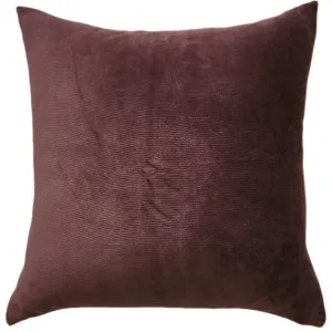 Fontainebleau Cotton Velvet & French Linen Two Sided Cushion 55cm Square - Dark Maroon by Macey & Moore, a Throws for sale on Style Sourcebook