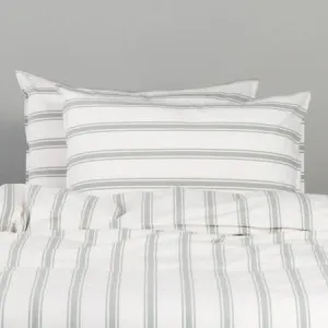 Canningvale Modella Stripe Quilt Cover Set - White, Single, 100% Cotton by Canningvale, a Sheets for sale on Style Sourcebook