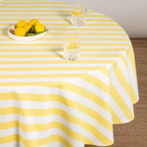 Canningvale Cucina Stripe Tablecloth - White, 100% Cotton by Canningvale, a Sheets for sale on Style Sourcebook