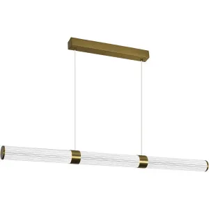 Calibo Charm 1500mm LED Linear Pendant Light Brass by Calibo, a Pendant Lighting for sale on Style Sourcebook