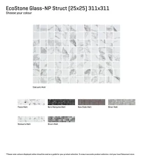 Ecostone Glass Natural Product Structured Matt Mosaic (Colour?????) by Beaumont Tiles, a Mosaic Tiles for sale on Style Sourcebook