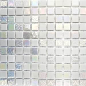 Maldives White Blend Glass Natural Product Structured Pearl  Gloss Mosaic by Beaumont Tiles, a Mosaic Tiles for sale on Style Sourcebook