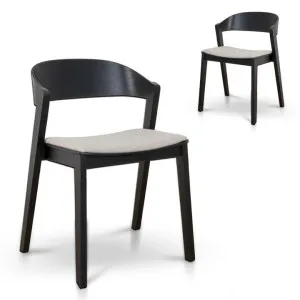 Set of 2 - Davis Black Dining Chair - Grey Seat by Interior Secrets - AfterPay Available by Interior Secrets, a Dining Chairs for sale on Style Sourcebook