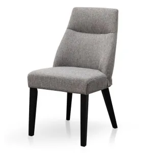 Ex Display - Rivera Fabric Dining Chair - Graphite Grey - Black Legs by Interior Secrets - AfterPay Available by Interior Secrets, a Dining Chairs for sale on Style Sourcebook