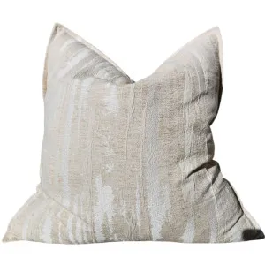 FEW LEFT - Kaylee Jacquard  Linen Cotton Cushion Square 55cm - Off White | Beige by Macey & Moore, a Cushions, Decorative Pillows for sale on Style Sourcebook