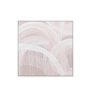 Ex Display - Linus Blush Medium Framed Hand Painted Wall Art - White Frame by Interior Secrets - AfterPay Available by Interior Secrets, a Prints for sale on Style Sourcebook