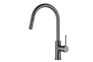 Bloom Pull Kitchen Mixer Brush Gunmetal by ADP, a Bathroom Taps & Mixers for sale on Style Sourcebook