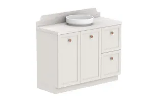 Mabel 1200 Wall Hung Centre Bowl, Floor Mount, Feather Grey  by ADP, a Vanities for sale on Style Sourcebook