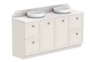 Mabel 1800 Wall Hung Double Bowl, Floor Mount, Feather Grey  by ADP, a Vanities for sale on Style Sourcebook