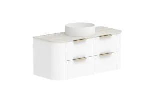 Thirroul 1200 Wall Hung Centre Bowl, Wall Hung, Ultra White  by ADP, a Vanities for sale on Style Sourcebook