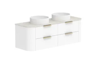 Thirroul 1500 Wall Hung Double Bowl, Wall Hung, Ultra White by ADP, a Vanities for sale on Style Sourcebook