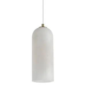 Calibo Bower Modern Alabaster Stone 1 Light Pendant Light Brass by Calibo, a Pendant Lighting for sale on Style Sourcebook