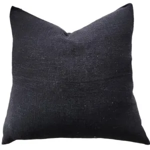 Olga Linen Cotton Cushion 55cm Square - Black by Macey & Moore, a Cushions, Decorative Pillows for sale on Style Sourcebook