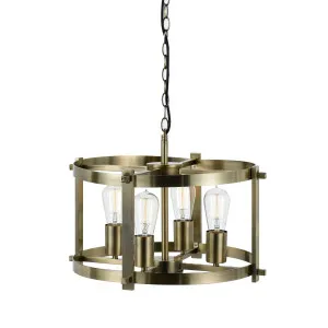 Telbix Finley Small Industrial Chain Pendant Light Antique Brass by Telbix, a Pendant Lighting for sale on Style Sourcebook