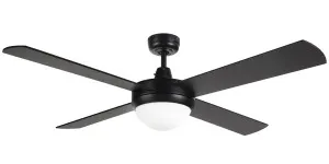 Tempest II 52" 2 x B22 Light Timber Bladed Ceiling Fan Black by Brilliant, a Ceiling Fans for sale on Style Sourcebook