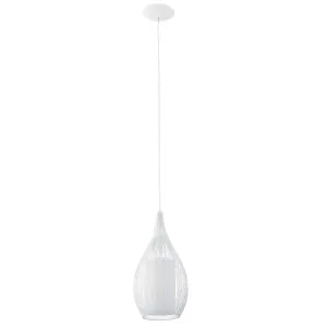 Eglo Razoni Droplet Metal Cage Pendant Light White by Eglo, a Pendant Lighting for sale on Style Sourcebook