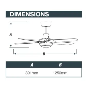 Spyda 4 Blade 50" Indoor/Outdoor Designer Ceiling Fan With 20W TRI LED Light Matt Black by Ventair, a Ceiling Fans for sale on Style Sourcebook