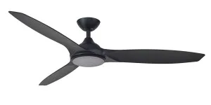 Martec 56" Newport DC ABS Blade Indoor/Outdoor Ceiling Fan With 18W CCT LED Light & Remote Matte Black by Martec, a Ceiling Fans for sale on Style Sourcebook