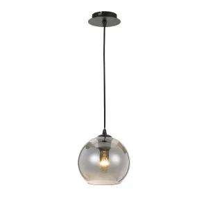 Bondi Round 1 Light Smoke Glass Pendant (E27) Small by Telbix, a Pendant Lighting for sale on Style Sourcebook