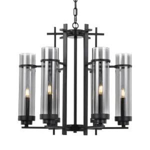 Telbix Burgess Antique Black Industrial Pendant Light (E14) 6 Light by Telbix, a Pendant Lighting for sale on Style Sourcebook