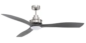 Mercator Clarence 56" Ceiling Fan With 13W CCT LED Light Brushed Chrome and Black by Mercator, a Ceiling Fans for sale on Style Sourcebook