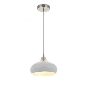 Telbix Beck Clear Glass & White Shade Edison Screw (E27) Pendant Light Small by Telbix, a Pendant Lighting for sale on Style Sourcebook