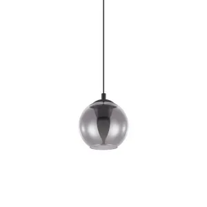 Eglo Ariscani Black Transparent Vaporised Glass Pendant Light 1 Light by Eglo, a Pendant Lighting for sale on Style Sourcebook