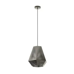 Nickel Eglo Chiavica Geometric Pendant Light Edison Screw (E27) Large by Eglo, a Pendant Lighting for sale on Style Sourcebook