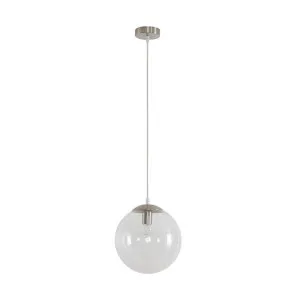 Domus Bubble 250 Clear Glass Pendant Light Edison Screw (E27) Satin Chrome by Domus, a Pendant Lighting for sale on Style Sourcebook