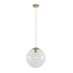 Domus Bubble 300 Clear Glass Pendant Light Edison Screw (E27) Satin Brass by Domus, a Pendant Lighting for sale on Style Sourcebook