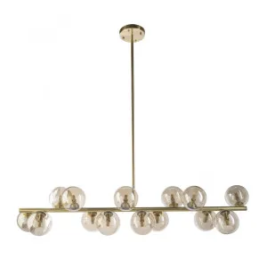 Fiorentino Pasadena 14 Light Aluminium and Glass Bar Pendant Light (G9) Gold by Fiorentino, a Pendant Lighting for sale on Style Sourcebook